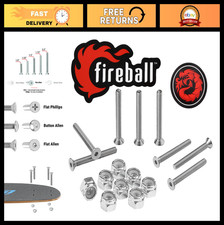 Ultra Strong Skateboard Hardware Kit - 8 Bolts Nuts for Longboard, Cruiser, Sk
