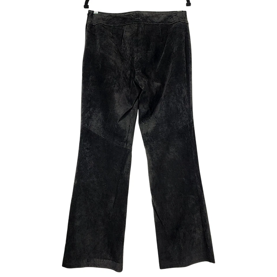 Pantalón De Colección Danier Gamuza Bootcut 8 Mujeres Negro Cuero Genuino Forrado Vaquero Occidental Foto 2 de 4