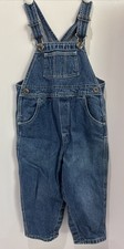 Vintage L.L. Bean Denim Bib Overalls Toddler Size 4T Snap Leg Adjustable