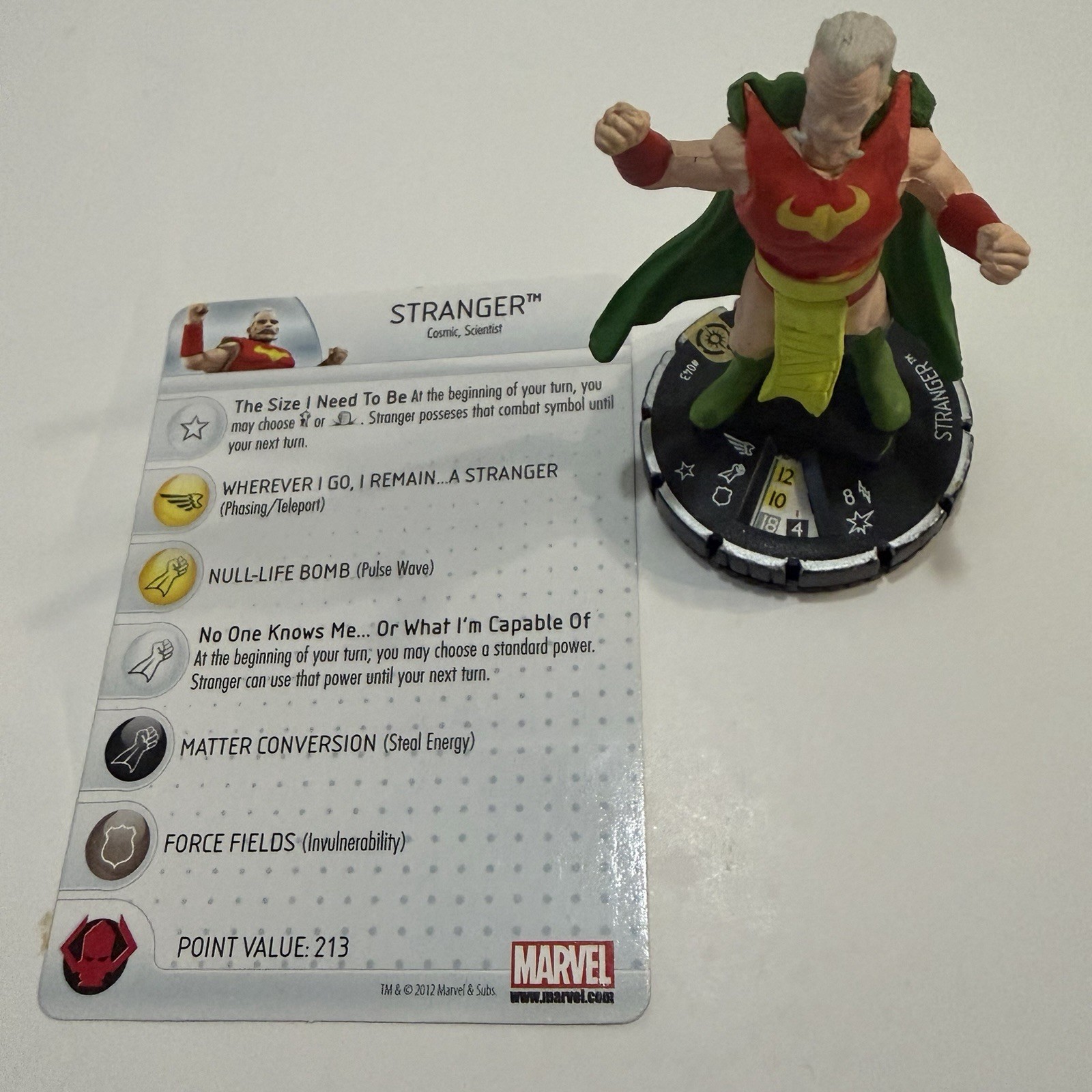 2012 WizKids Marvel HeroClix Stranger #043 213 pts w/ Card