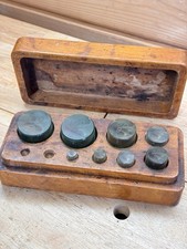 Glasgewichte 100-2g DR45 in Holz Kiste Rarität Antik 1945 Gewichte Glas  