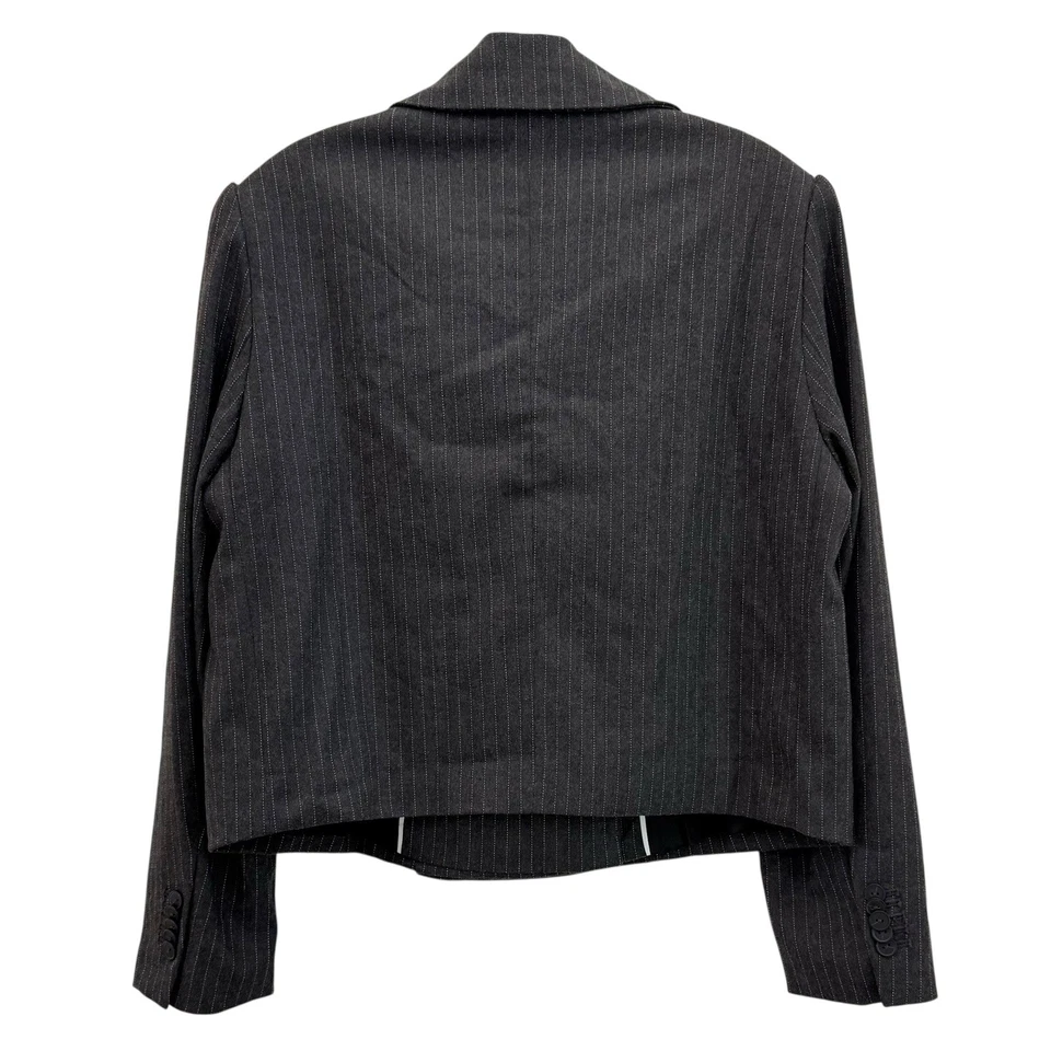 Anthropologie Maeve 80-х Boxy Blazer куртка серый женщин средний в полоску большого размера - Изображение 3 из 4