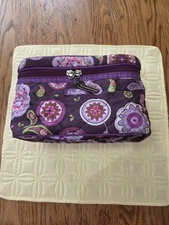 Modella Purple And Pink Paisley Makeup Bag.