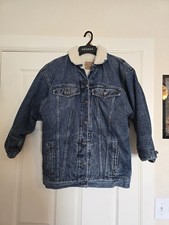 Vintage Levis Sherpa Lined Denim Jacket Unisex, Large Or X-large Retro Trucker