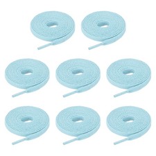 4 Pairs Flat Shoe Laces 5/16" x 180" Polyester Sneaker Shoestring, Light Blue