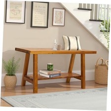 Solid Wood Bench Rustic Farmhouse Entryway Bench for Living Room Dining 30  