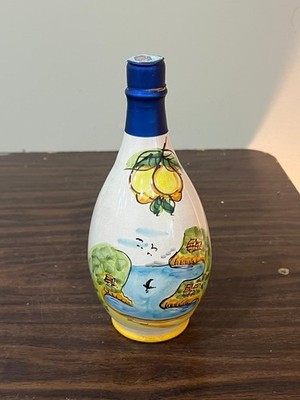 Le Colline di Sorrento Italian Limoncello Decanter Hand Painted Bottle 9 1/2''