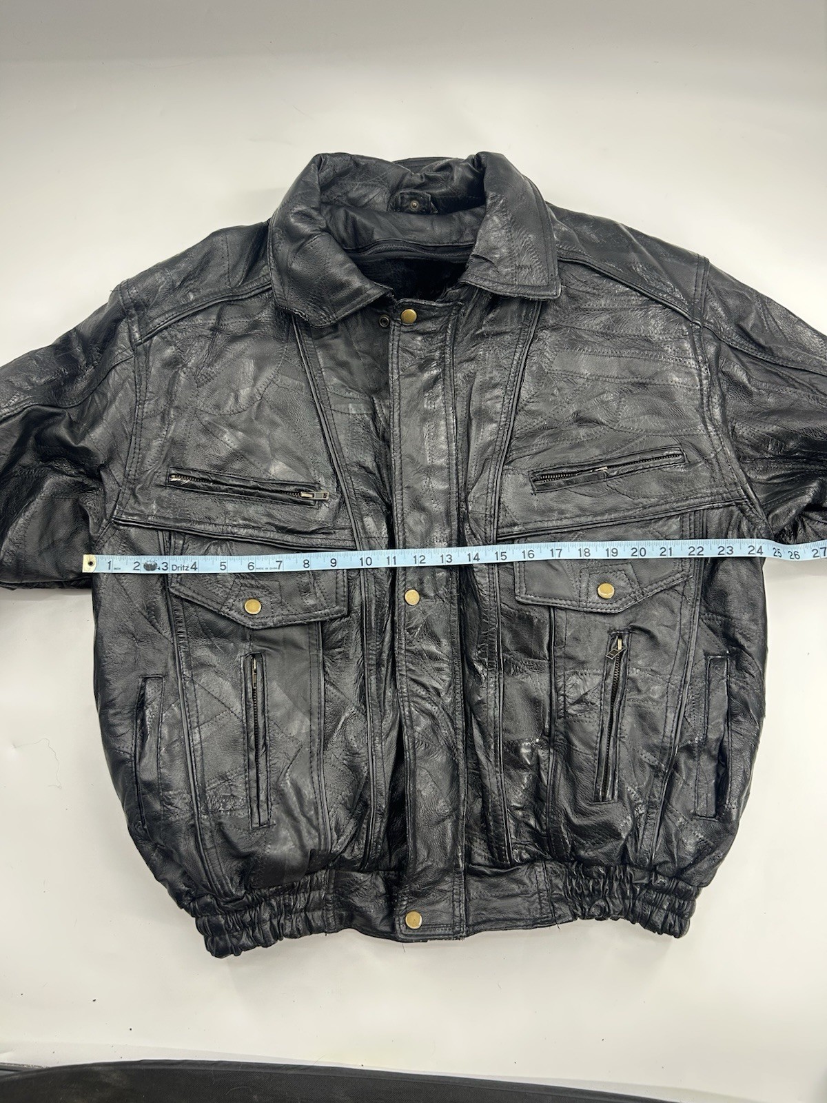 Vintage Patchwork Leather Jacket Men’s Bomber XL … - image 3