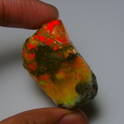 Ethiopian Oil Opal Specimen  71.25  cts Natural Rough Gemstone - Fire Opal Roug