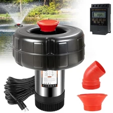 15000 GPH 1HP Floating Pond Fountain for Large Ponds, Stainless Steel Lake Ae...