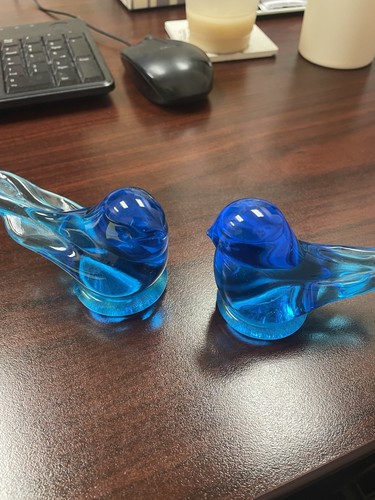 2 Vintage Handmade Phoenix Studio Ron Ray Signed 1997 Bird Of Happiness Pair Euc