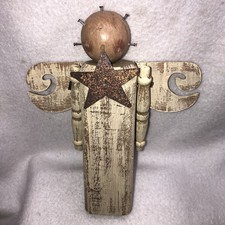 Primitive Folk Art Wood Angel Rustic Farmhouse Country Figurine Ohio Wholesale