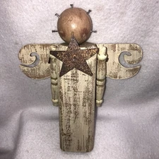 Primitive Folk Art Wood Angel Rustic Farmhouse Country Figurine Ohio Wholesale