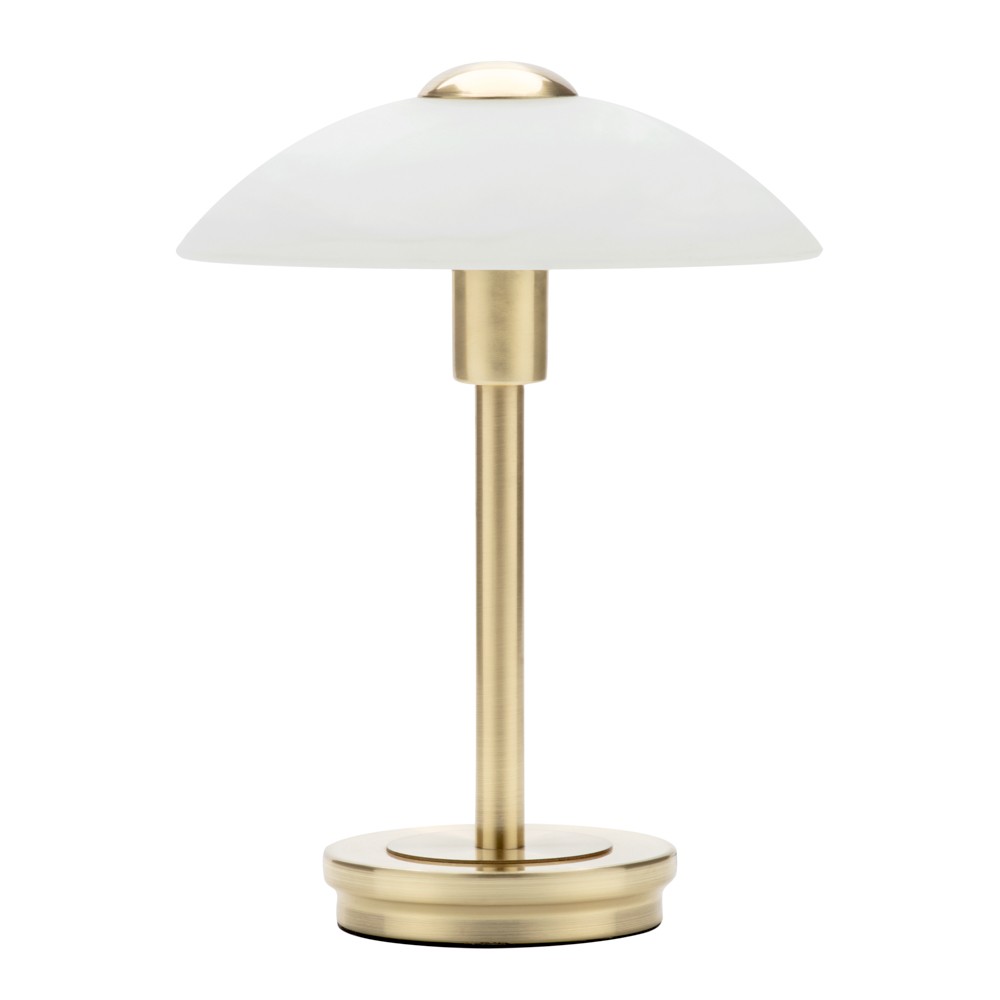 Litecraft Table Lamp Touch Sensitive Base With Alabaster Shade - Satin Brass
