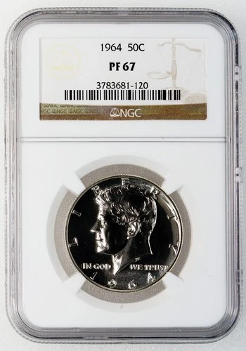 1964 Kennedy Half Dollar Proof NGC PF 67 U.S. Mint 90% Silver Graded Coin