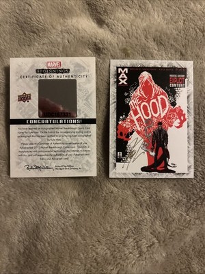 Marvel Beginnings 2012 Upper Deck Autograph COA - THE HOOD rookie Card. Rare!