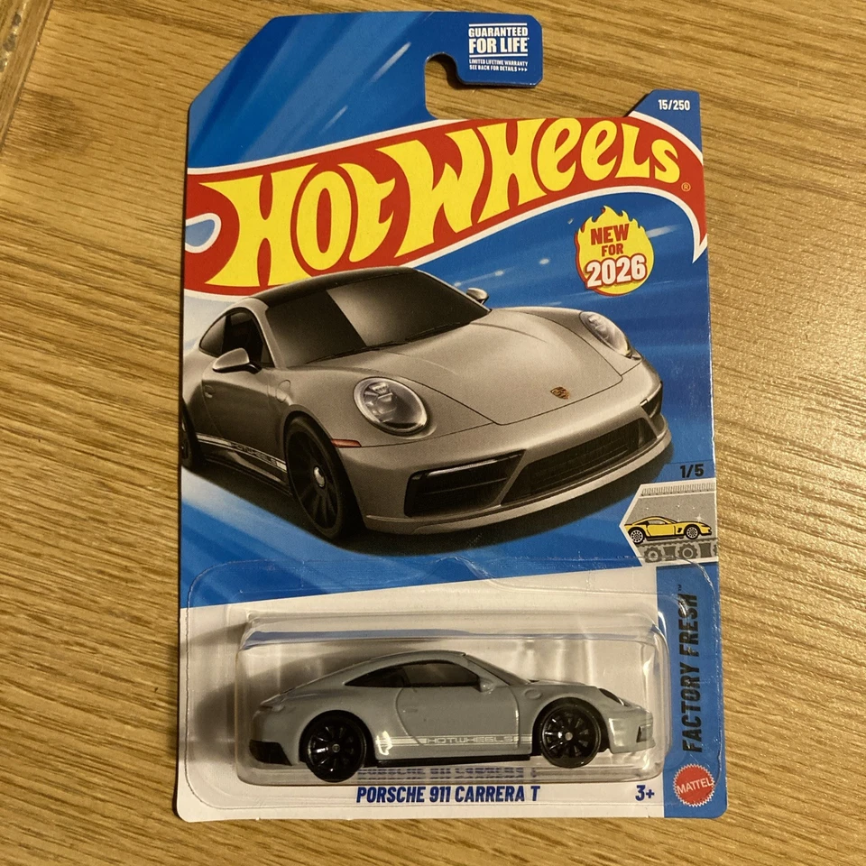 HOT WHEELS 2026 #15 NEW MODEL PORSCHE 911 CARRERA T GREY LOT OF 4 - Image 4 of 4