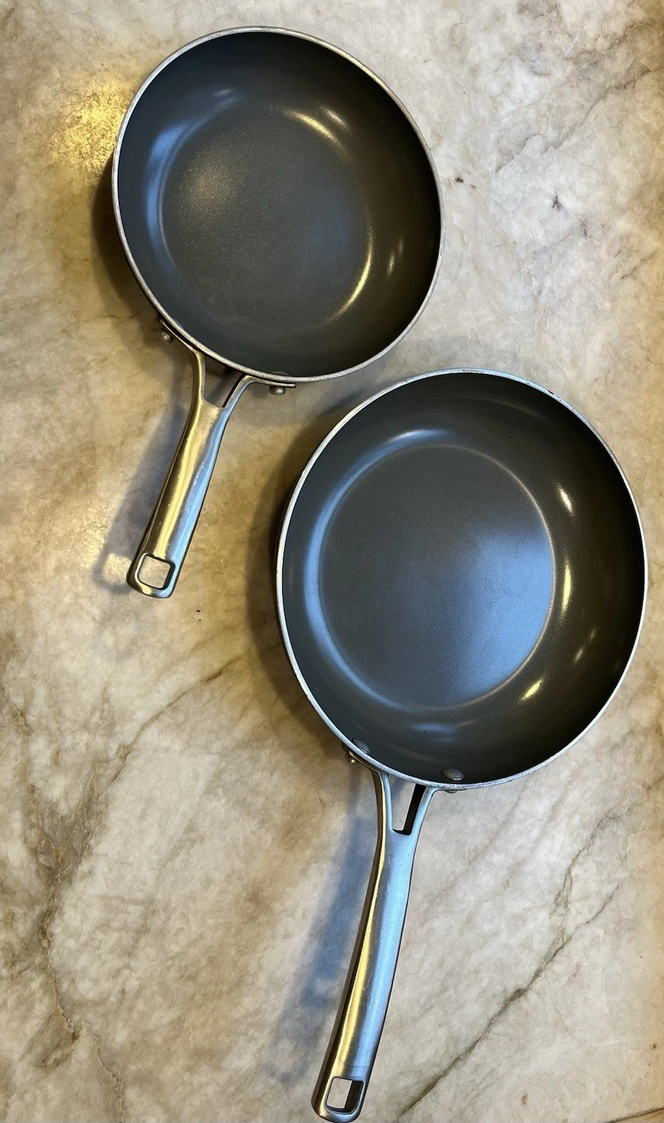 Calphalon® Ceramic Nonstick 8" and 10" Frying Pan Set, Silver Ash