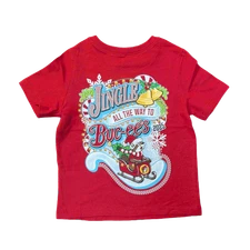 Buc-ee's Christmas Holiday T-Shirt, Youth Sizes, Red, 2025 Collection