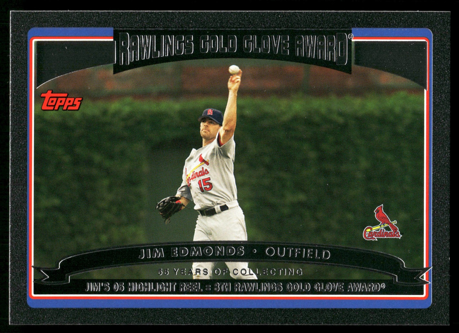Jim Edmonds St. Louis Cardinals 2006 Topps Black #258 SN /55