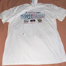 Nascar Homestead-miami Speedway Triple Header Weekend 2025 White T-shirt L Nascar Homestead-miami Speedway Triple Header Weekend 2025 White T-shirt L