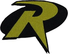 Patch - C&D Visionary - DC Comics Robin Logo 3.5"x4" Iron-On Embroidered