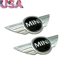 2Pcs MINI COOPER hood emblem. Grille front logo badge ornament insignia