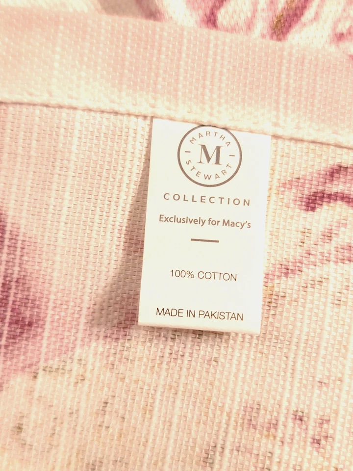 JUEGO DE 4 SERVILLETAS ALGODÓN DISEÑO ABSTRACTO ROSA COLECCIÓN MARTHA STEWART, 19x19 Foto 4 de 4