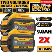 For DEWALT DCB609 20V/60V MAX FLEXVOLT 9.0Ah Lithium-Ion Battery Tool Batteries