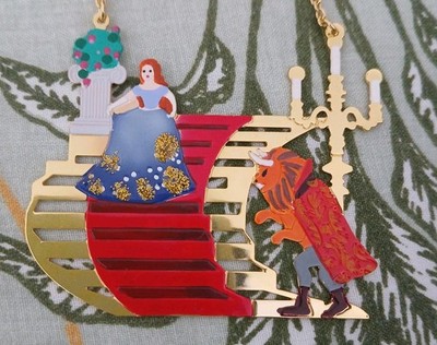 LES NEREIDES Paris N2 Ladies BELLE Beauty & The Beast Hand Painted Necklace 55cm