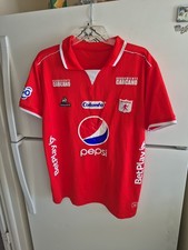 Camiseta de fútbol roja Le Coq Sportif America De Cali para hombre talla L