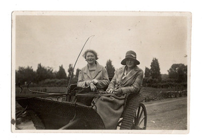 Photograph: Elegant Ladies in Carriage with Riding Whip (circa 1930s) - F1 005
