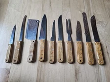 Chef's Collection Knife Lot Of 10  Vintage Wood Handles