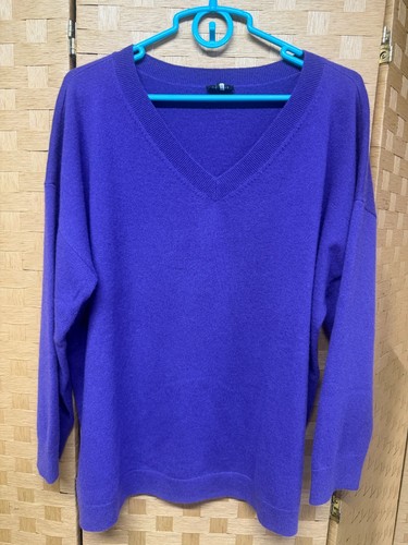 Talbots Pure 100% Cashmere V-Neck Sweater Women 3X Purple Long Sleeve