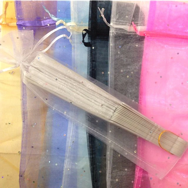 Bolsas de organza brillantes 24 piezas (VENTILADORES NO INCLUIDOS) para ventilador de mano/SOLO BOLSAS/BOLSAS Foto 2 de 2