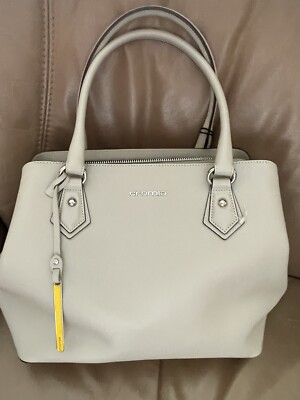 Cromia Designer Damen Tasche hellgrau Mittelgroß Echt Leder NP. 189  NEU