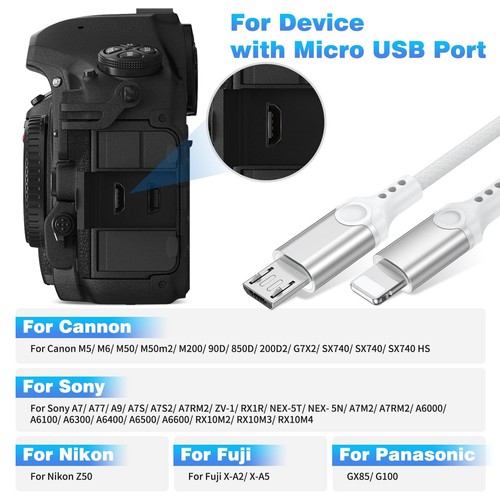 for Lightning to Micro USB Camera Adapter Cable MFi Certified for iPhone 14 1... - Bild 4 von 7