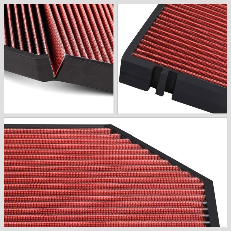 Red High Flow BoltOn DropIn Panel Cabin Air Filter For Audi A6