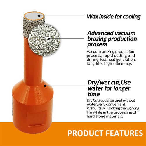 2pcs 58 6mm Diamond Drilling Bits Tile Ceramic Granite Stone Drill Angle Grinder - Imagen 6 de 10