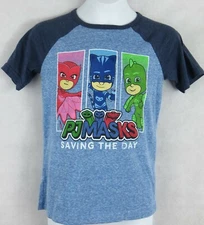 PJ Masks Boys T-Shirt Officially Licensed Blue Jumping Beans Saving the Day 