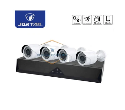 Kit Videosorveglianza JORTAN 4 Telecamere DVR Con App  4 Canali Telecamere IP1 - Immagine 1 di 4