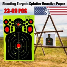 23-69pcs large Shooting Targets Splatter Glow Gun Rifle Paper Target Adhesive