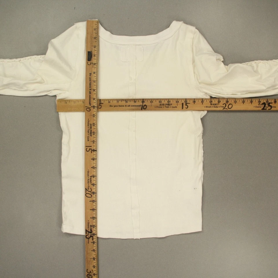 Top térmico We the Free para mujer talla XL blanco roto hombro frío mangas trenzadas Foto 3 de 4