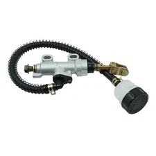 SILVER Rear Brake Master Cylinder Pump For Motorcycle Go Kart ATV Dirt Pit Bike