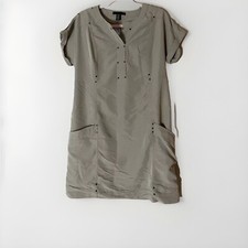 Kenneth Cole Dress Size Small Boxy Pullover Studded Pockets Gray Work Chic