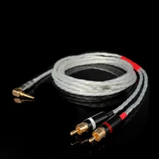 OCC Silver Plated Stereo 3.5mm Male to 2 RCA Audio Splitter Cable for MP3 CD DVD