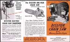 1952 Disston Heavy  Duty Two Man Chain Saw Mercury Gasoline Engine Brochure