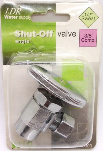 LDR Water Supply  Angle Shut-Off Valve, 1/2" Sweat to 3/8" Comp, #507 5300