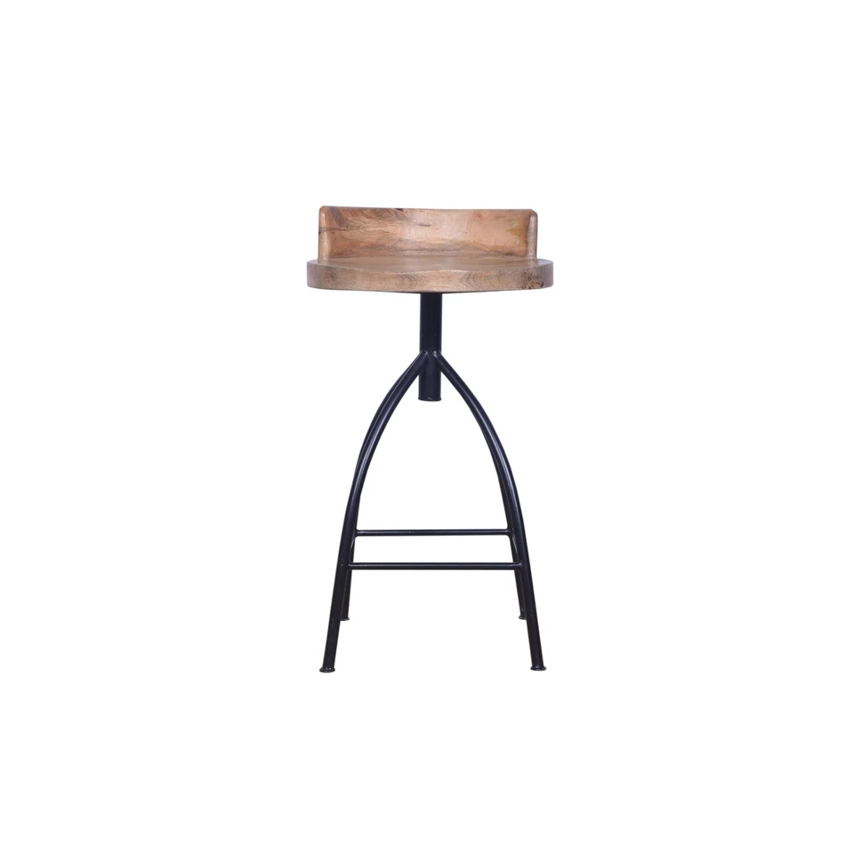 The Urban Port Industrial Style Adjustable Swivel Counter Height Stool With Back - Image 3 of 4