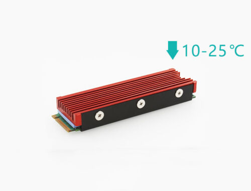 M.2 SSD Red Heatsink Cooler M2 2280 Solid State Hard Disk Radiator Thermal Pad - Picture 1 of 5